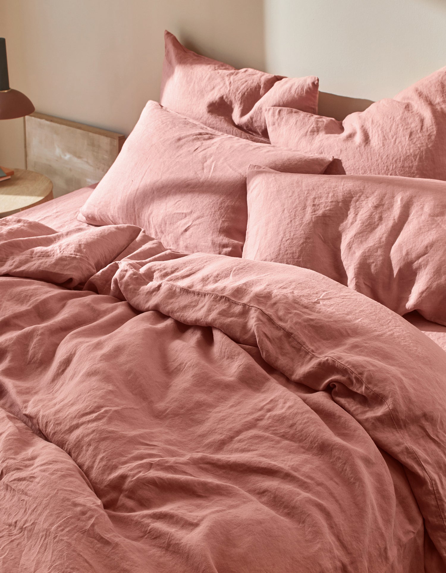 Copripiumino in Lino francese lavato - Rosa Antico