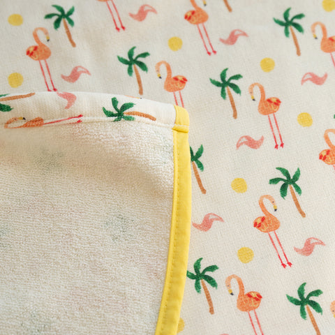 Kinderponcho mit Kapuze - Flamingo