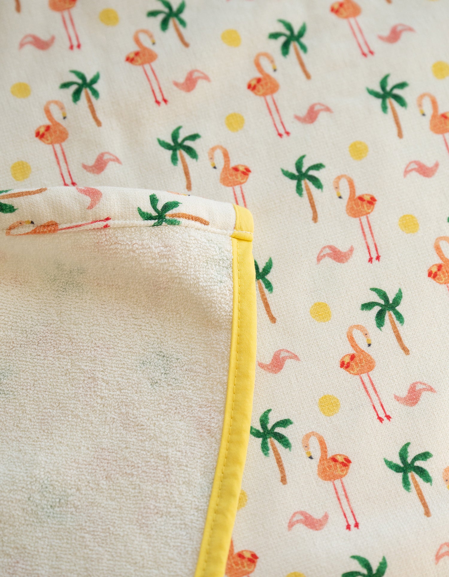 Kinderponcho mit Kapuze - Flamingo