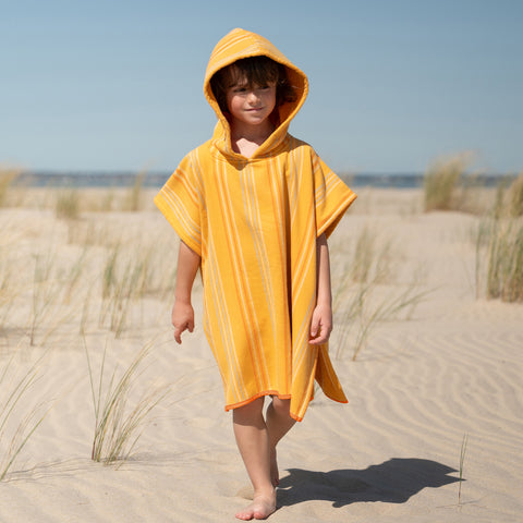 Kinderponcho mit Kapuze - Mehrfarbige Streifen