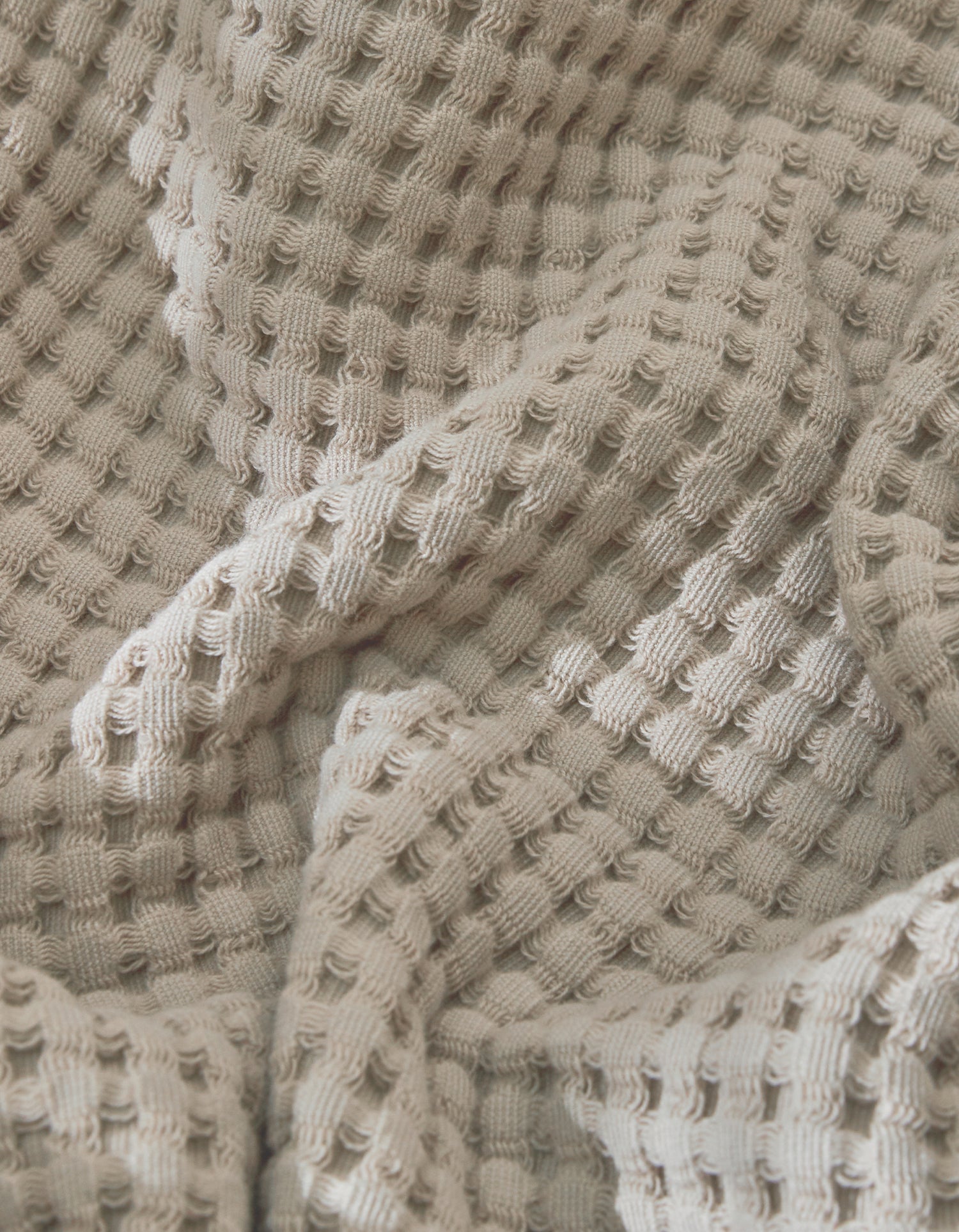 Bademantel Waffelpiqué - Sandfarben
