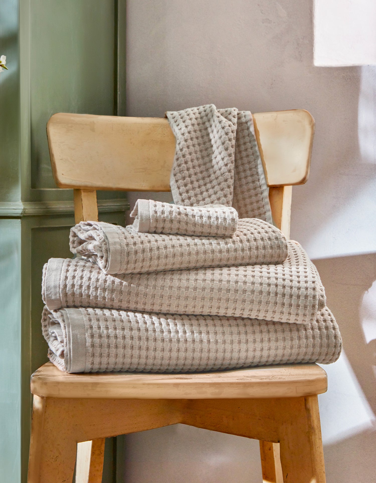 Serviette de bain Nid d'abeille - Sable