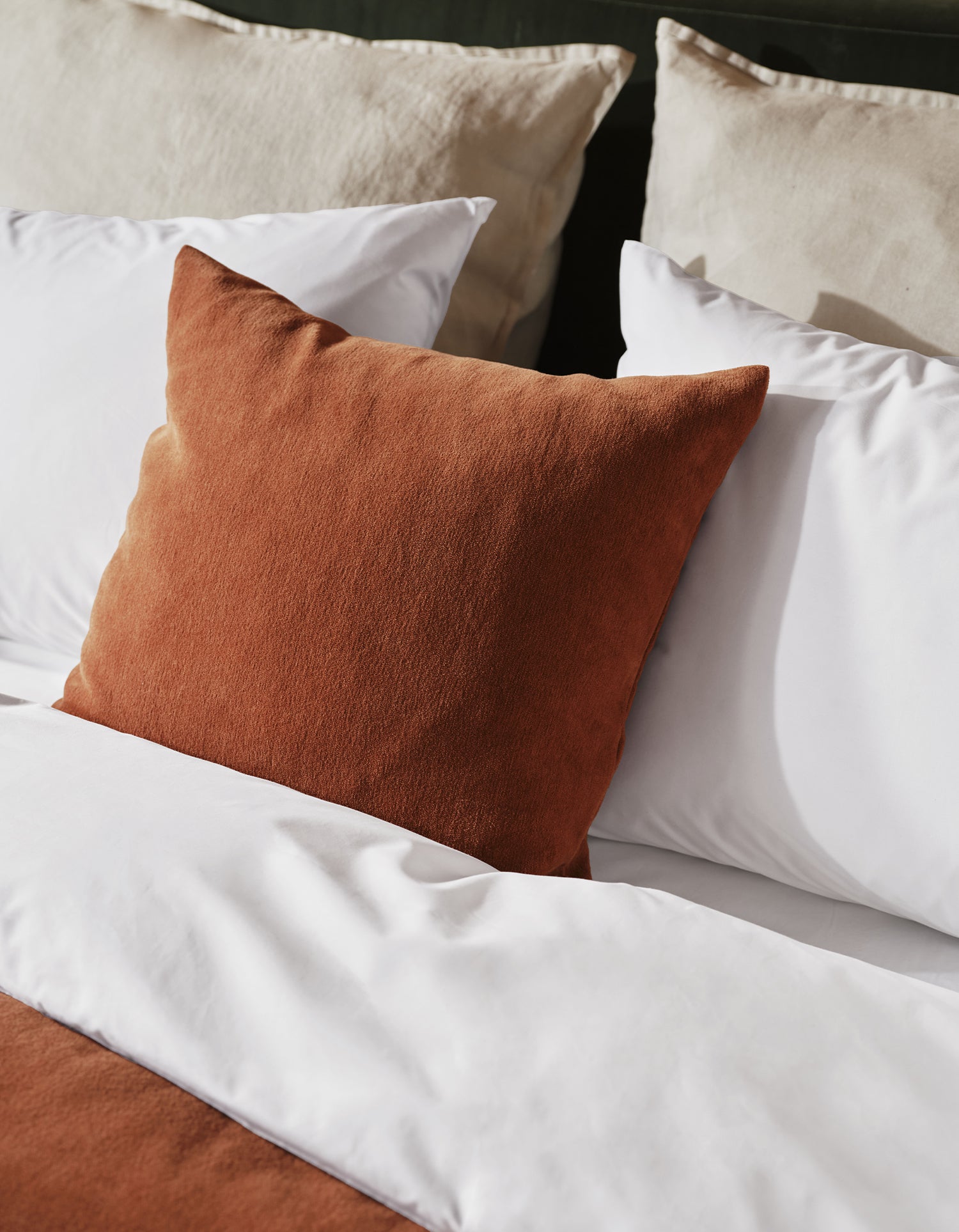 Le Coussin carré Velours - Acajou
