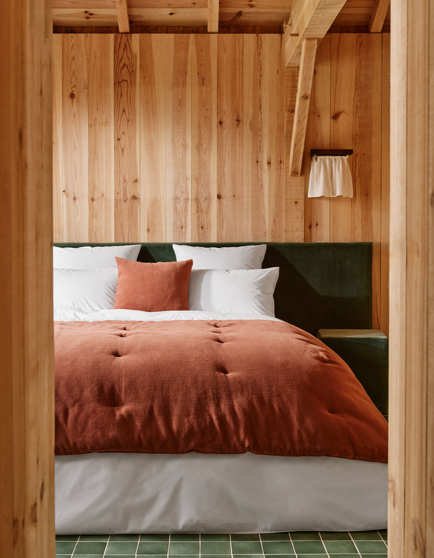 Le Coussin carré Velours - Acajou