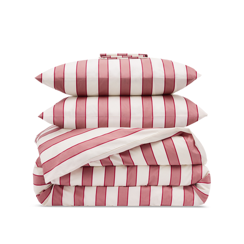 Parure Percale de coton 120 fils - Rayure Taormina