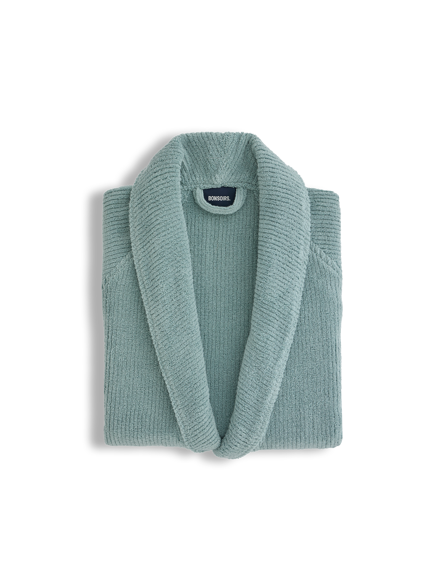 Peignoir moelleux côtelé - Bleu Céladon