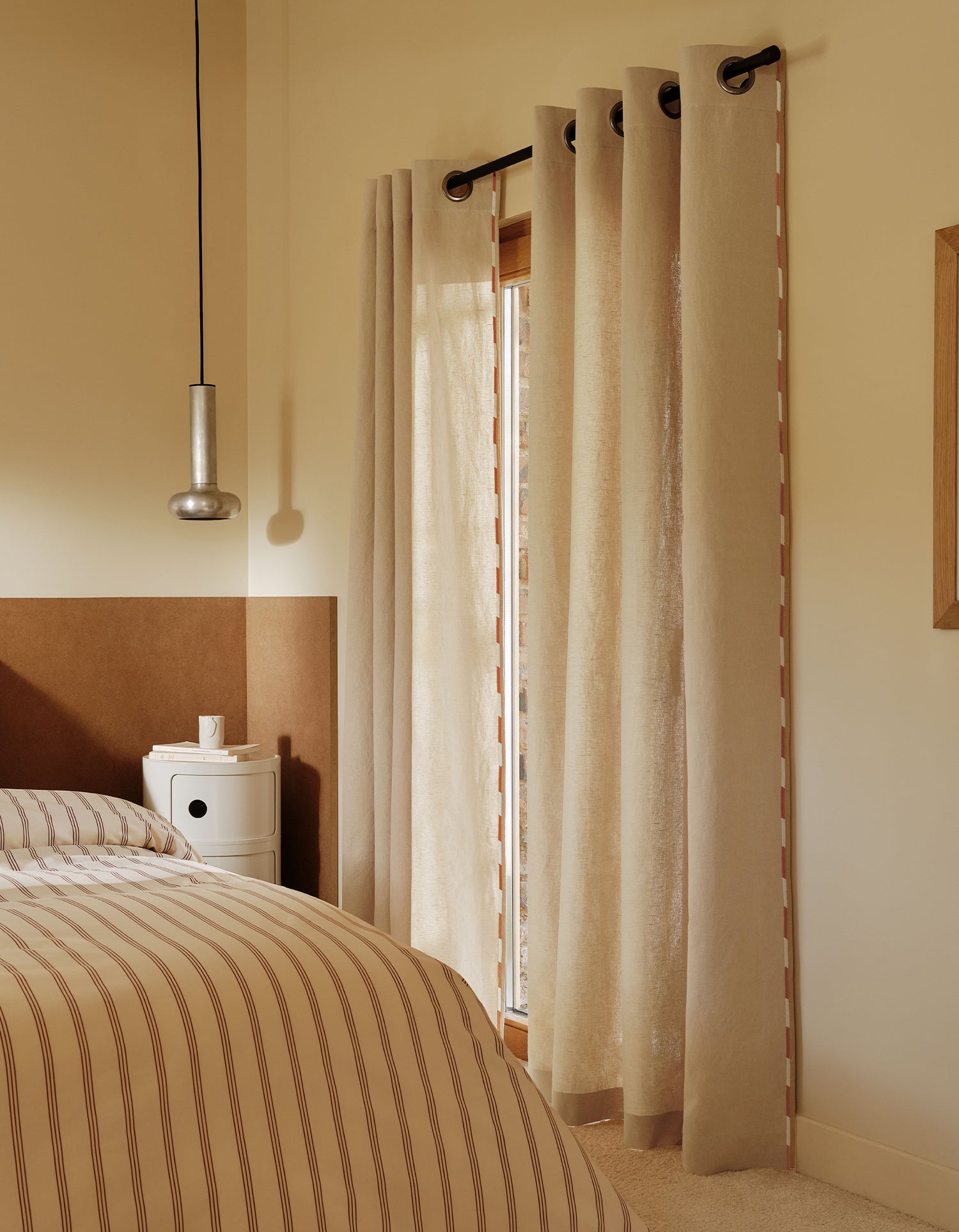 Lichtdurchlässiger Vorhang Comporta mit Ösen - Naturfarben