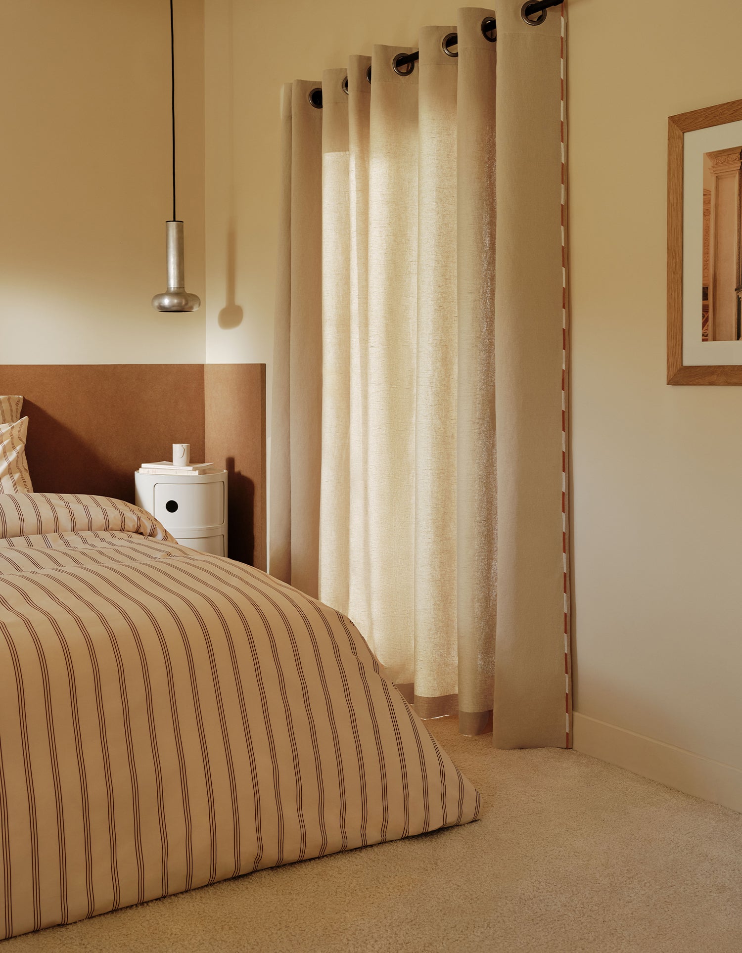 Lichtdurchlässiger Vorhang Comporta mit Ösen - Naturfarben