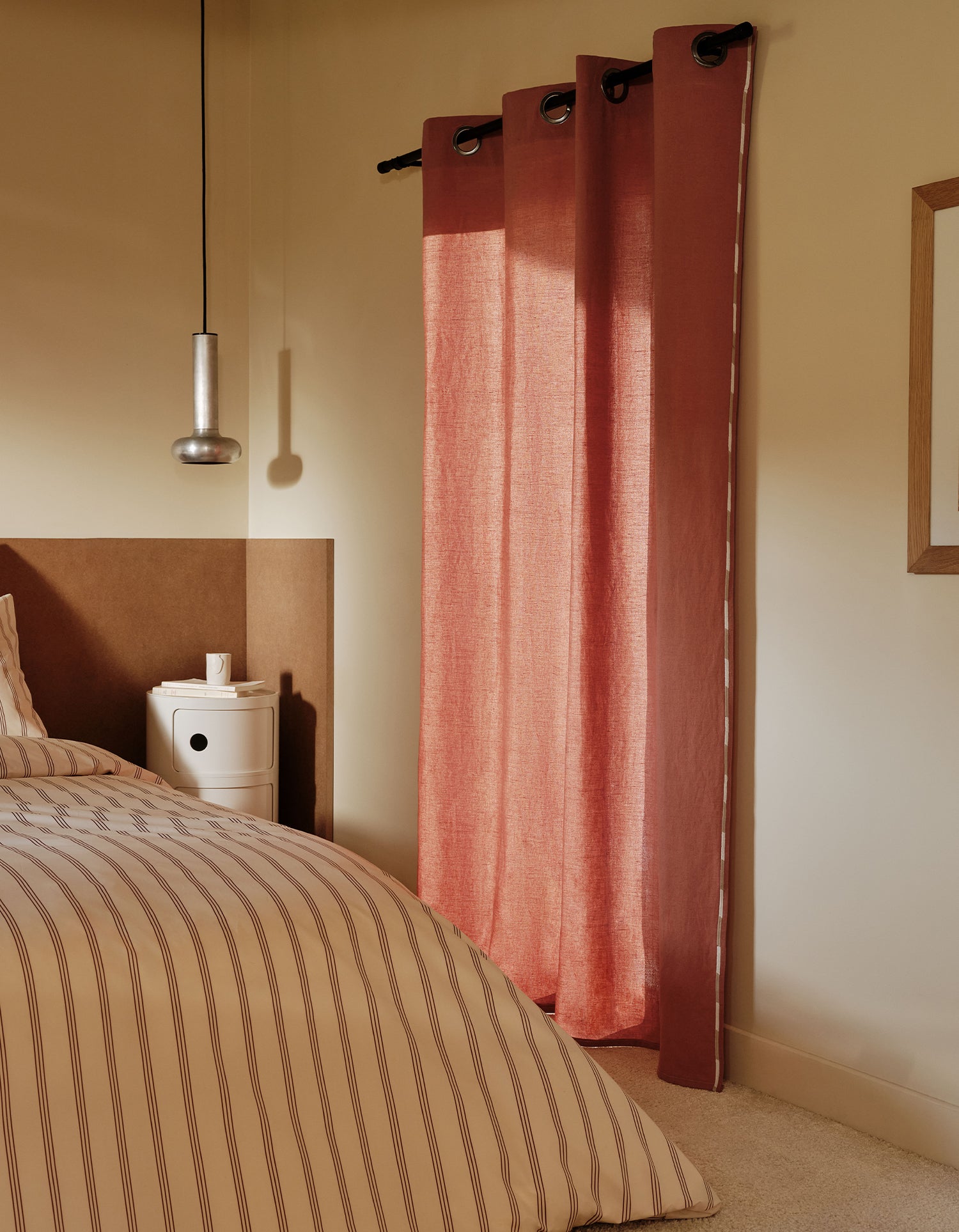 Tenda Oscurante Faubourg con occhielli signature - Bianco / Blu