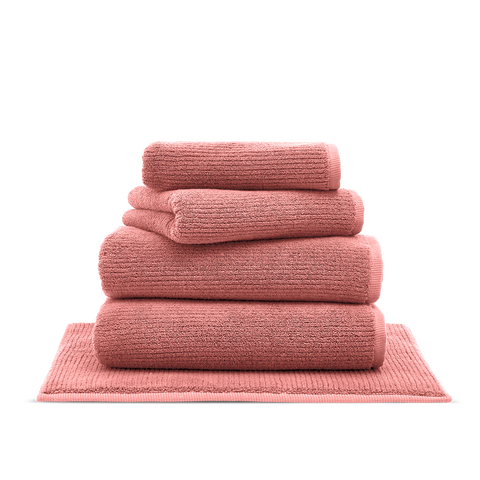 Set de bain moelleux côtelé - Bois de Rose