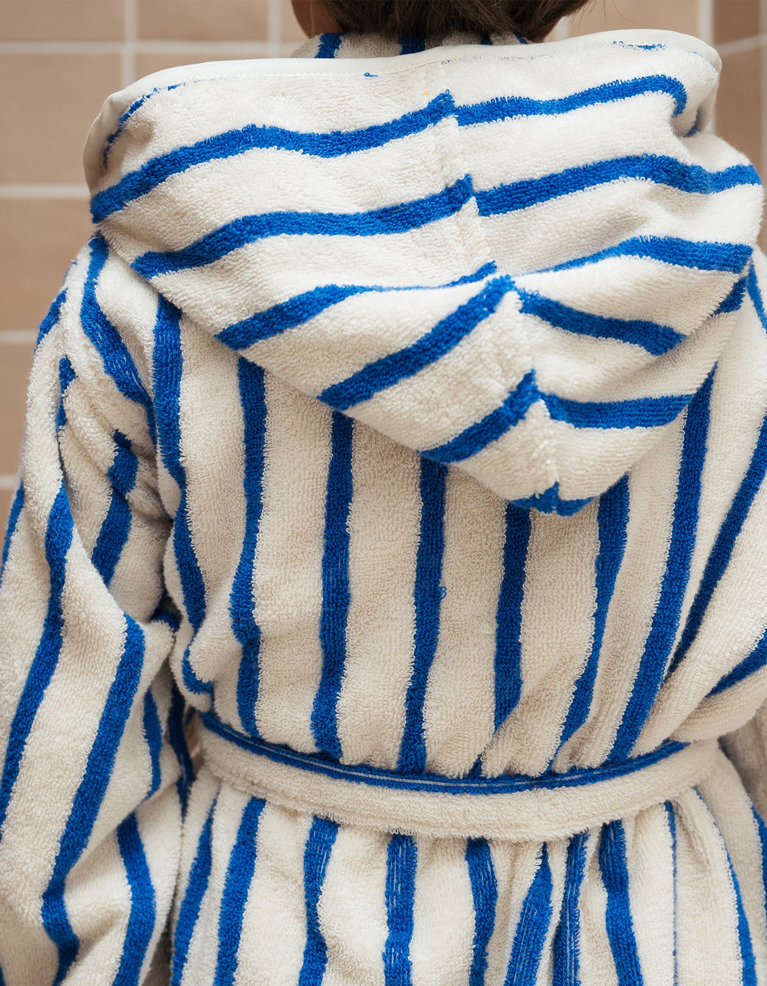 Bademantel Kind - Kleine Blaue Streifen