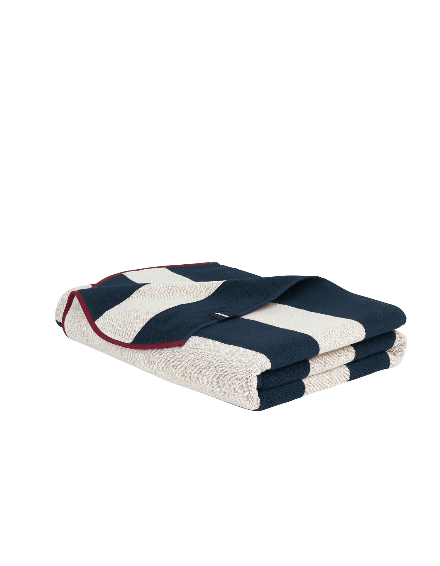 Serviette de plage - Rayure Cabine Bleue