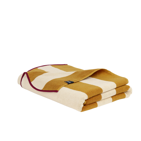 Serviette de plage - Rayure Cabine Jaune