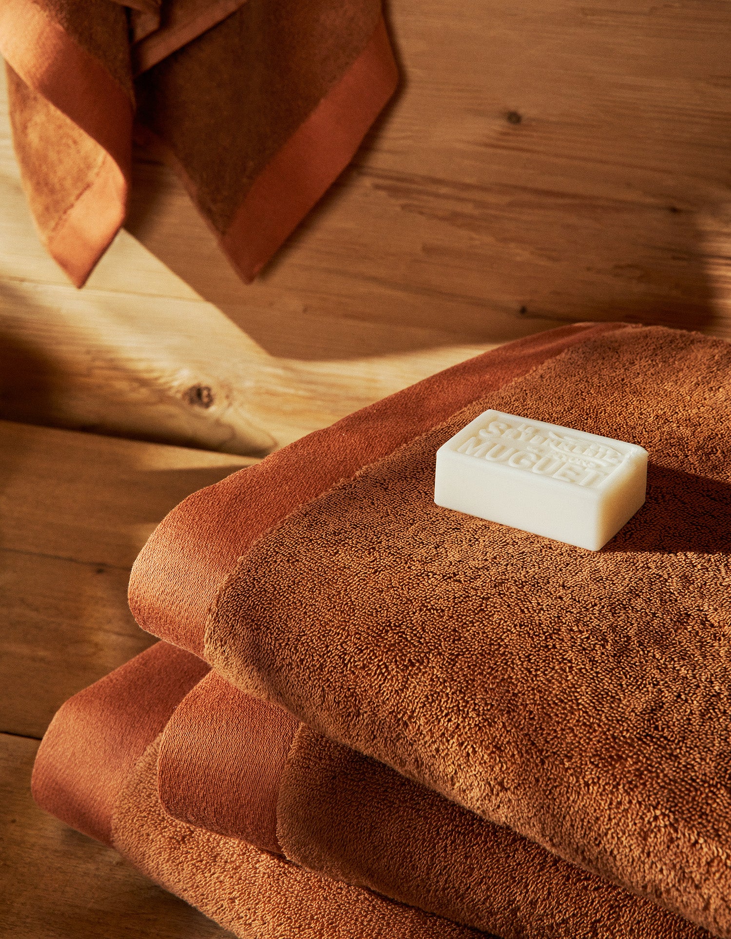 Serviette de bain moelleuse - Caramel