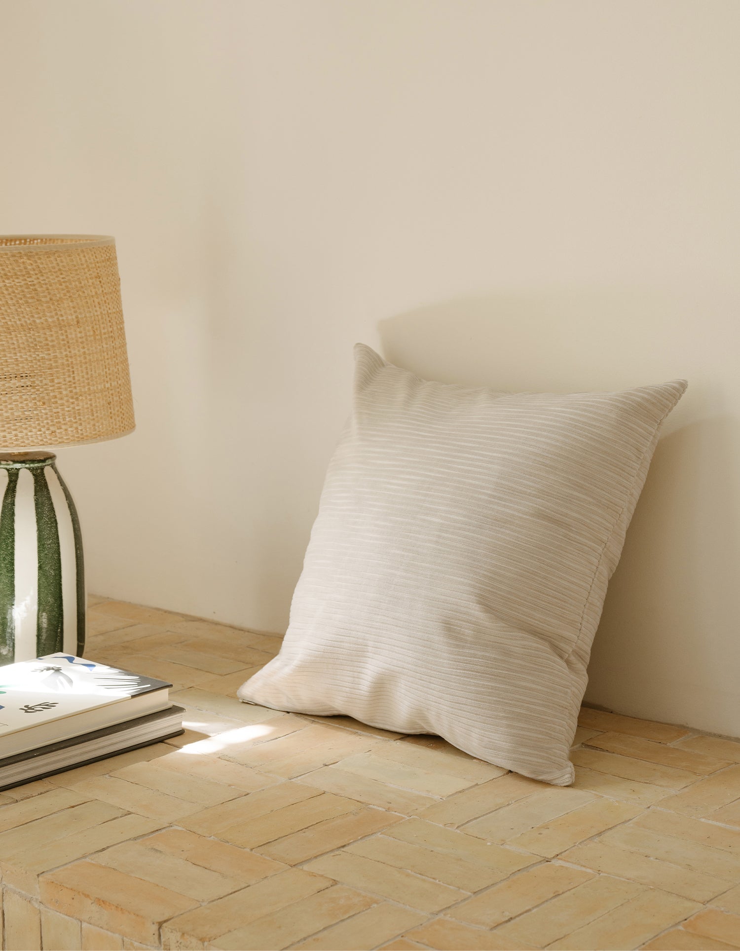 Housse de coussin carré Velours Côtelé - Naturel