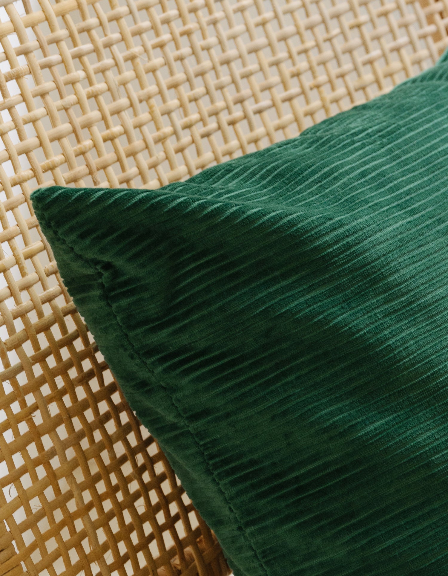 Housse de coussin carré Velours Côtelé - Vert Forêt