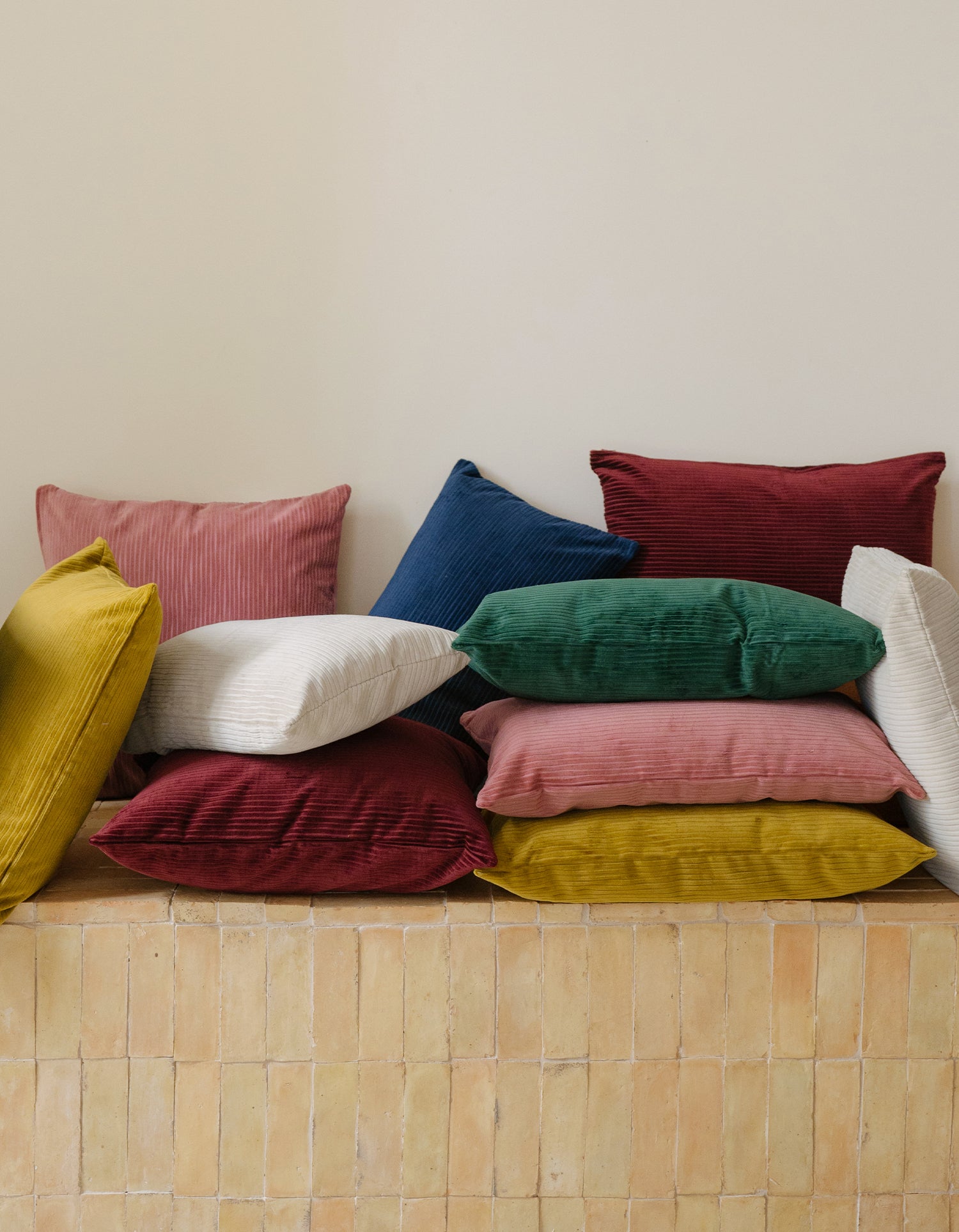 Housse de coussin carré Velours Côtelé - Vert Forêt