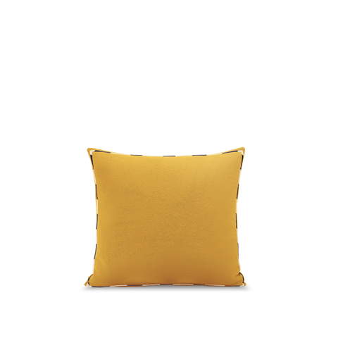Housse de coussin carré Brodée - Jaune Ocre