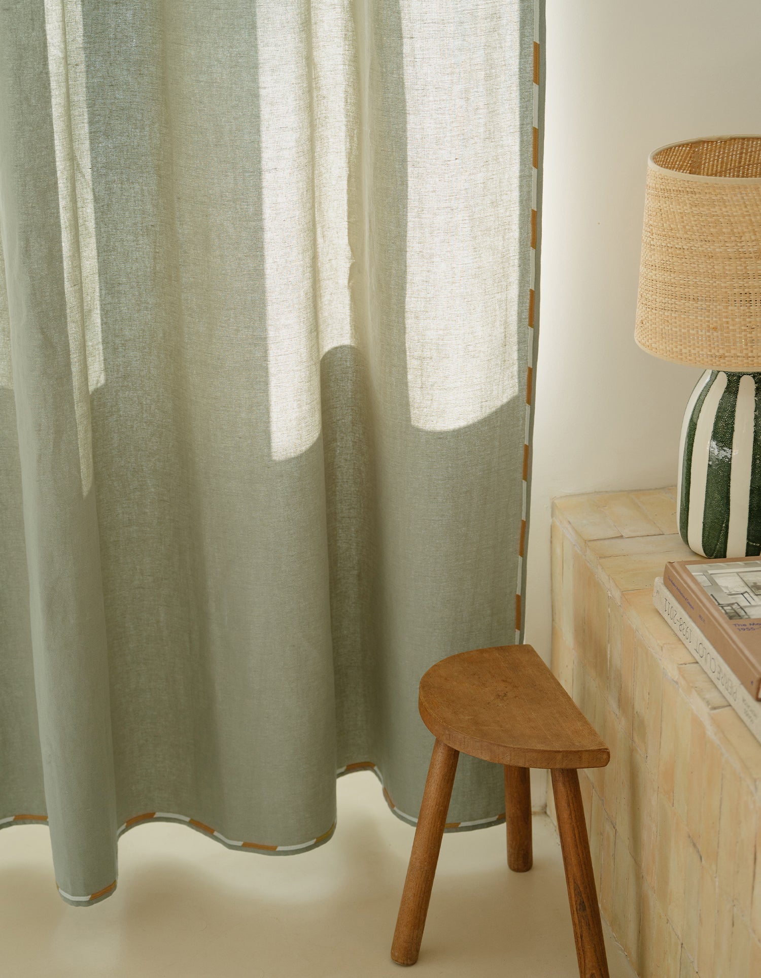 Tenda Comporta – Lino ricamato - Verde Tenue