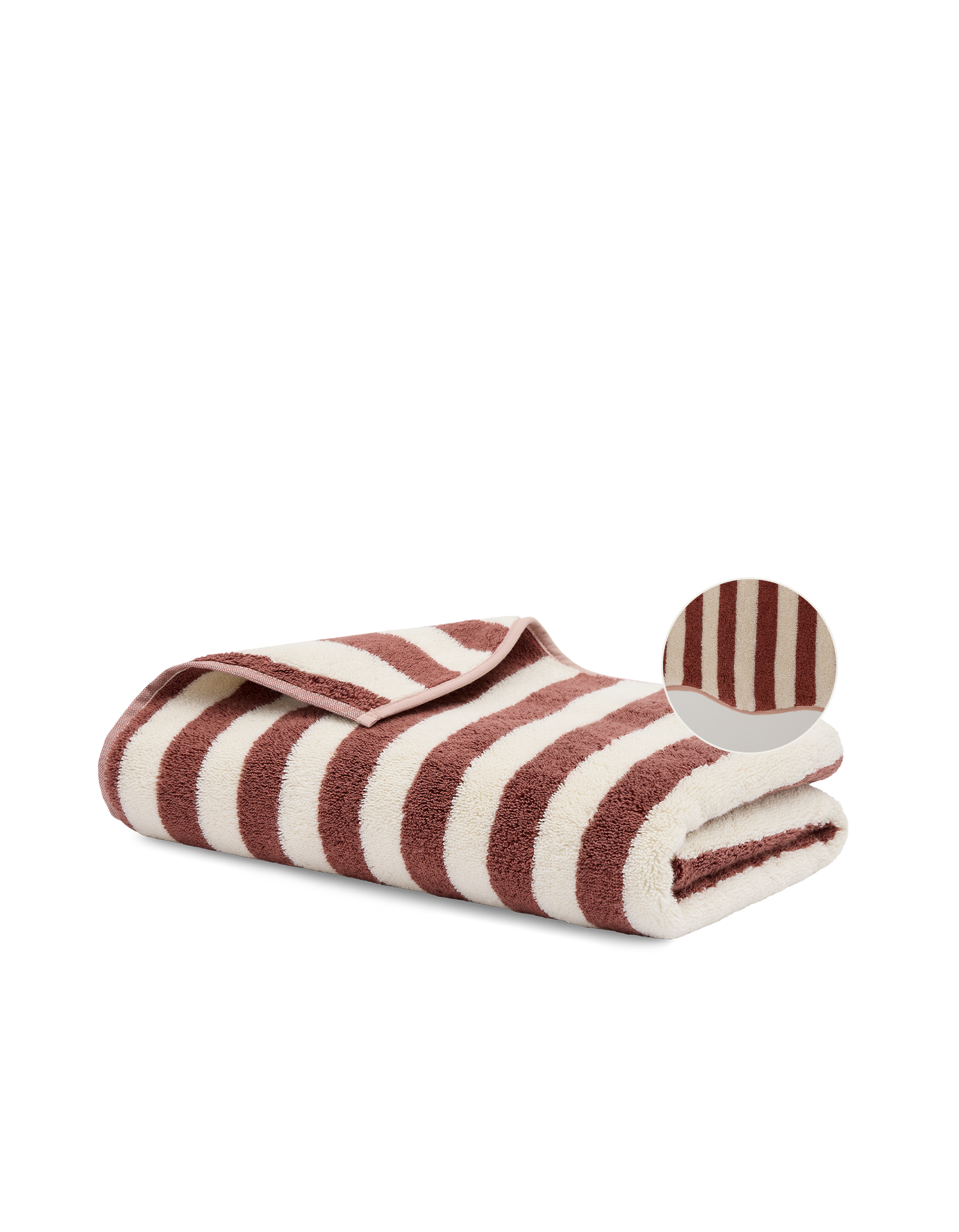 Telo da bagno Wavy - Righe Terracotta & Rosa