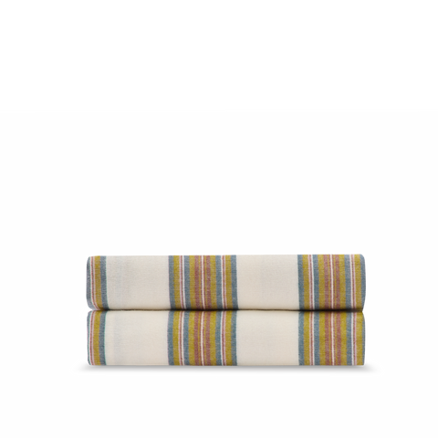 Drap housse Flanelle Bonsoirs x Moismont - Rayure Multi
