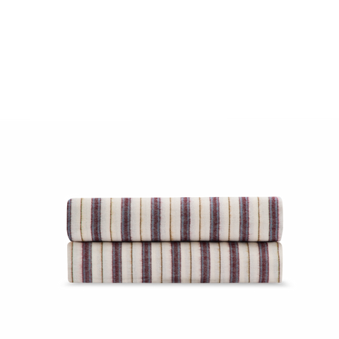 Drap housse Flanelle Bonsoirs x Moismont - Rayure Pondi
