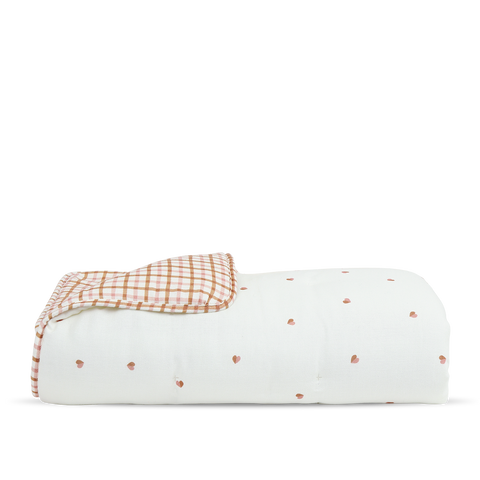 Gesteppte Baby-Decke - Herzchen