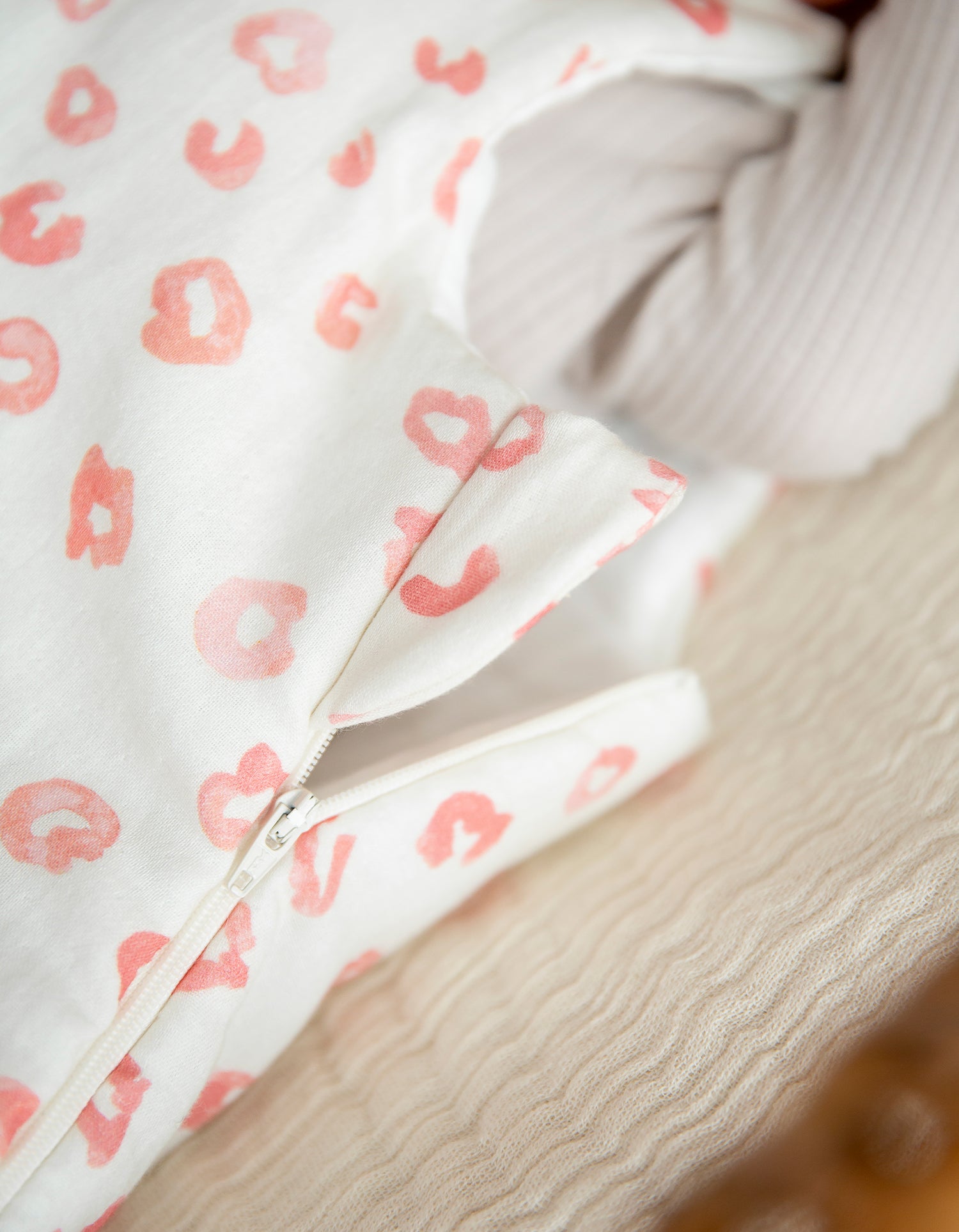 Baby-Schlafsack aus Baumwoll-Gaze - Rosa Leo