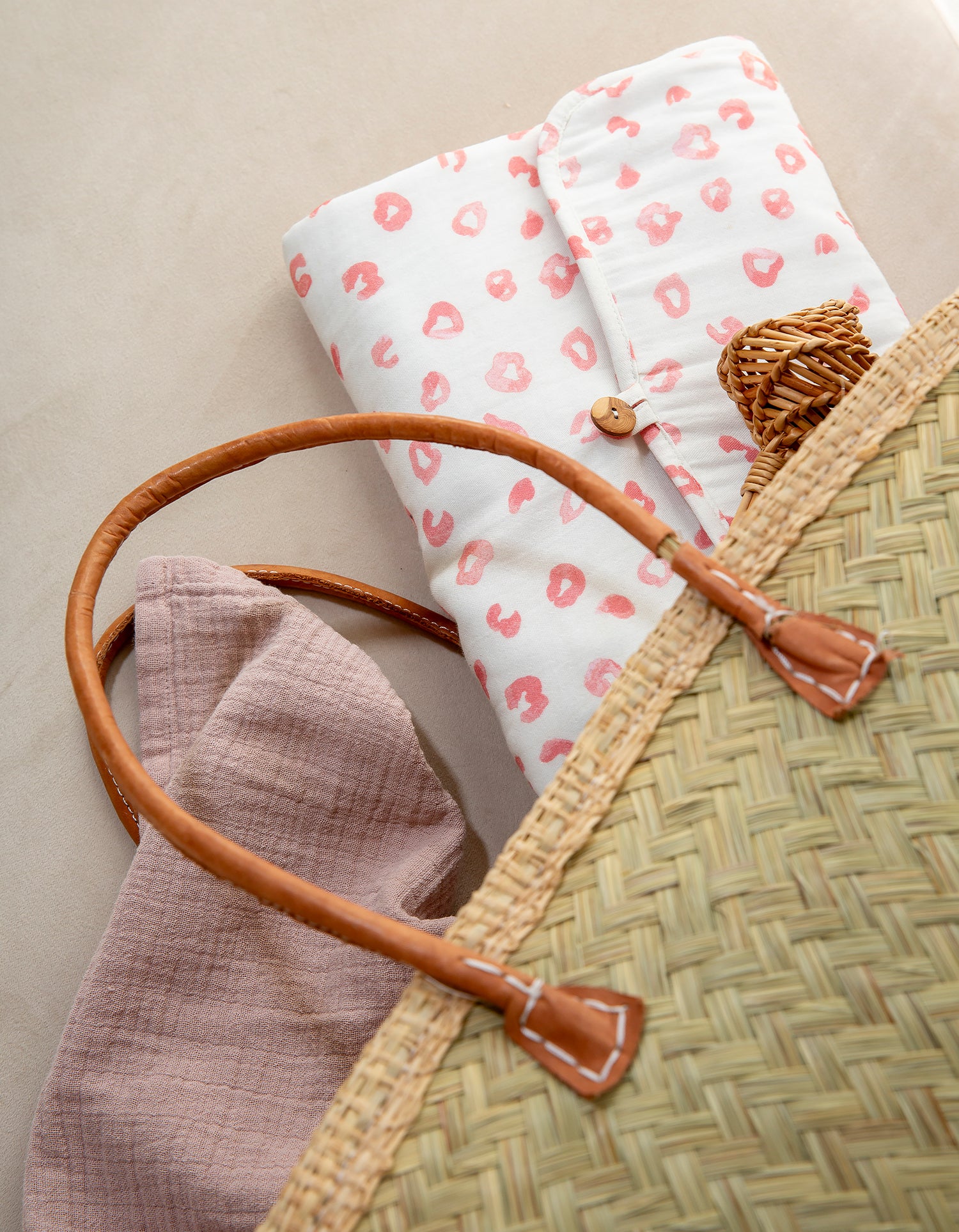 Matelas à langer de voyage - Pink Léo