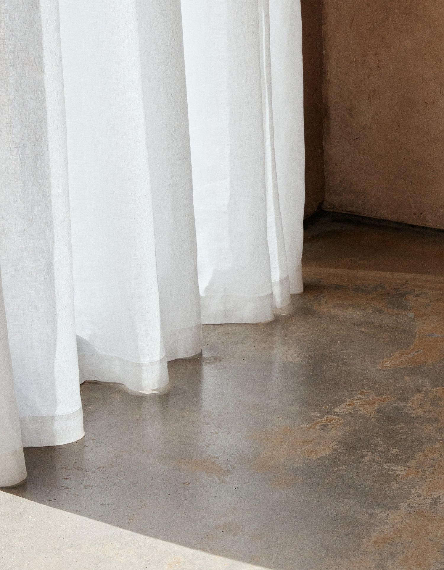 Vorhang aus gewaschenem Leinen - Weiss