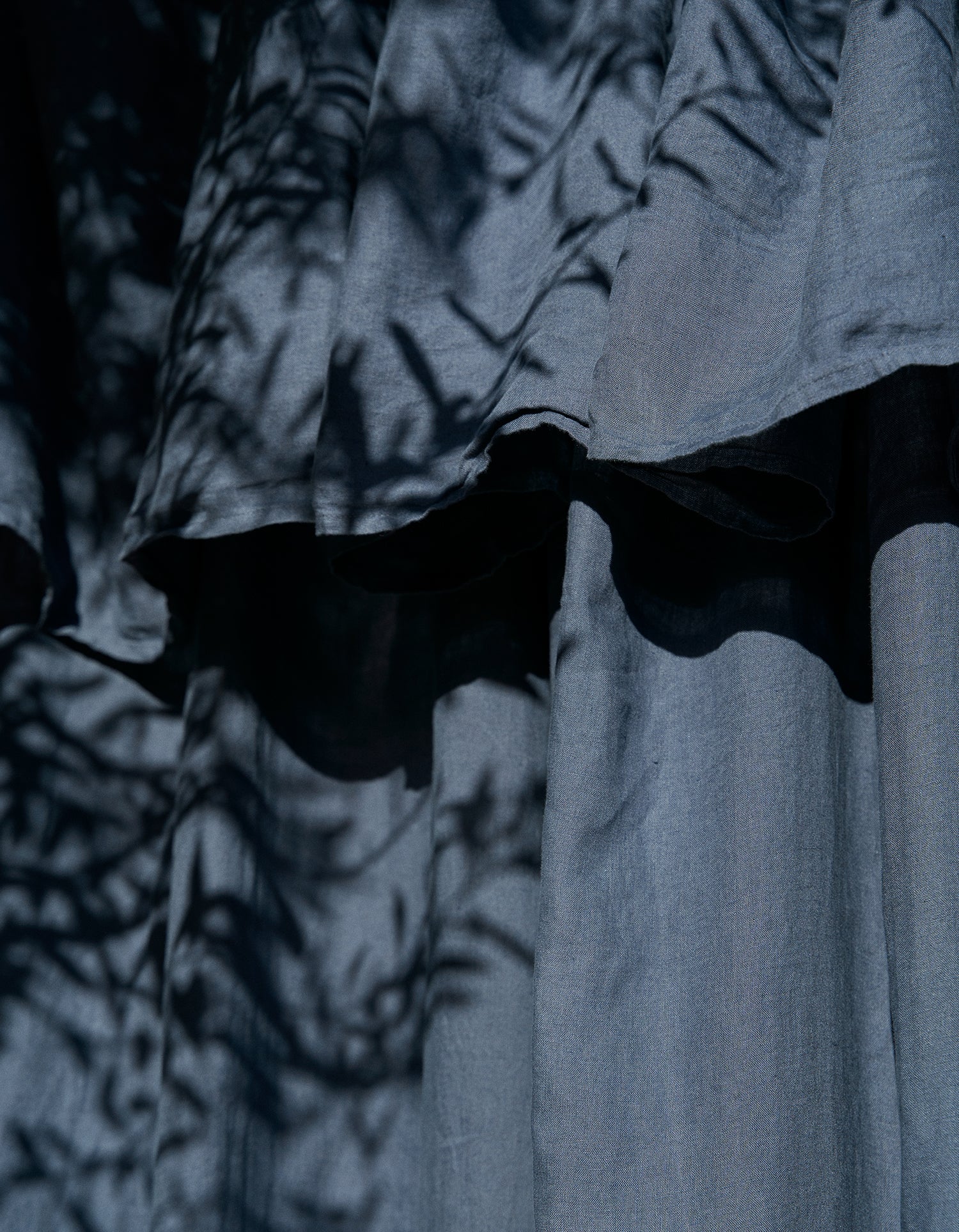 Vorhang aus gewaschenem Leinen - Blau