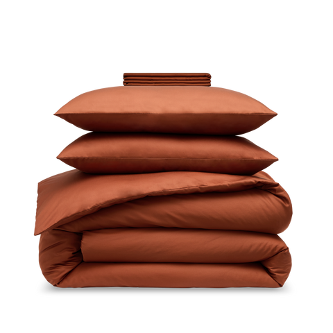 Satin Bettwäsche-set - Mahagoni
