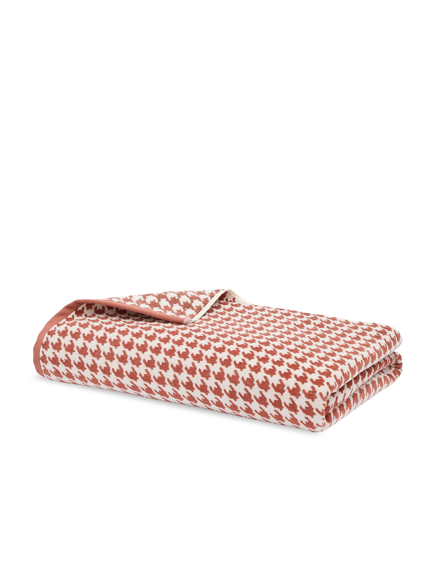 Asciugamano in morbido velluto - Pied-de-Poule Terracotta