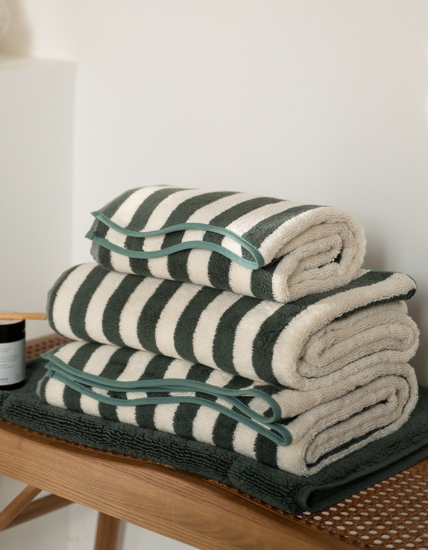 Serviette de bain Wavy - Rayé Vert & Bleu