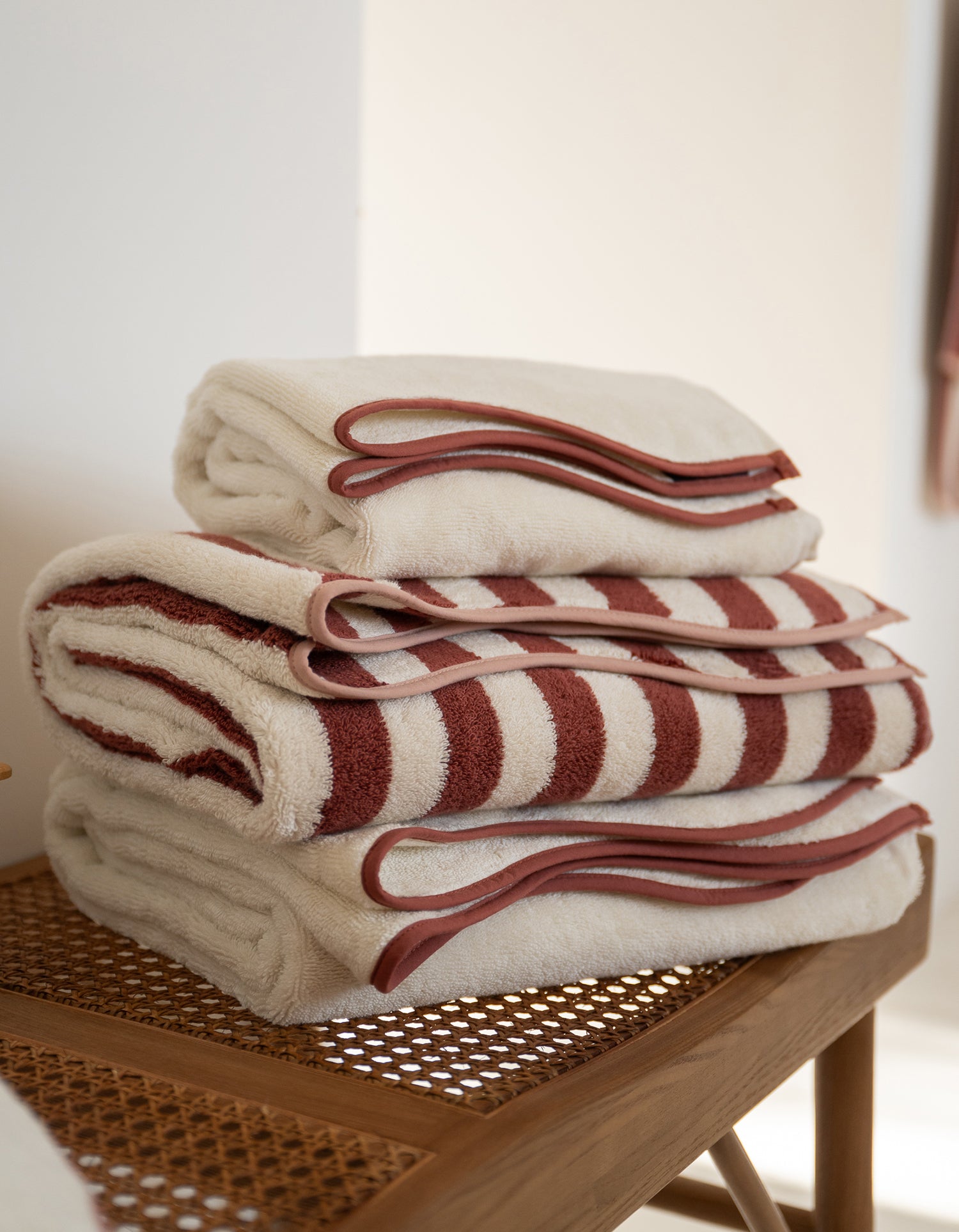 Telo da bagno Wavy - Crema & Terracotta