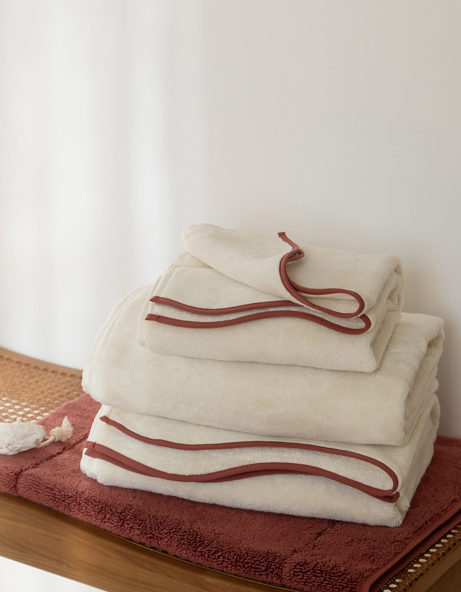 Telo da bagno Wavy - Crema & Terracotta