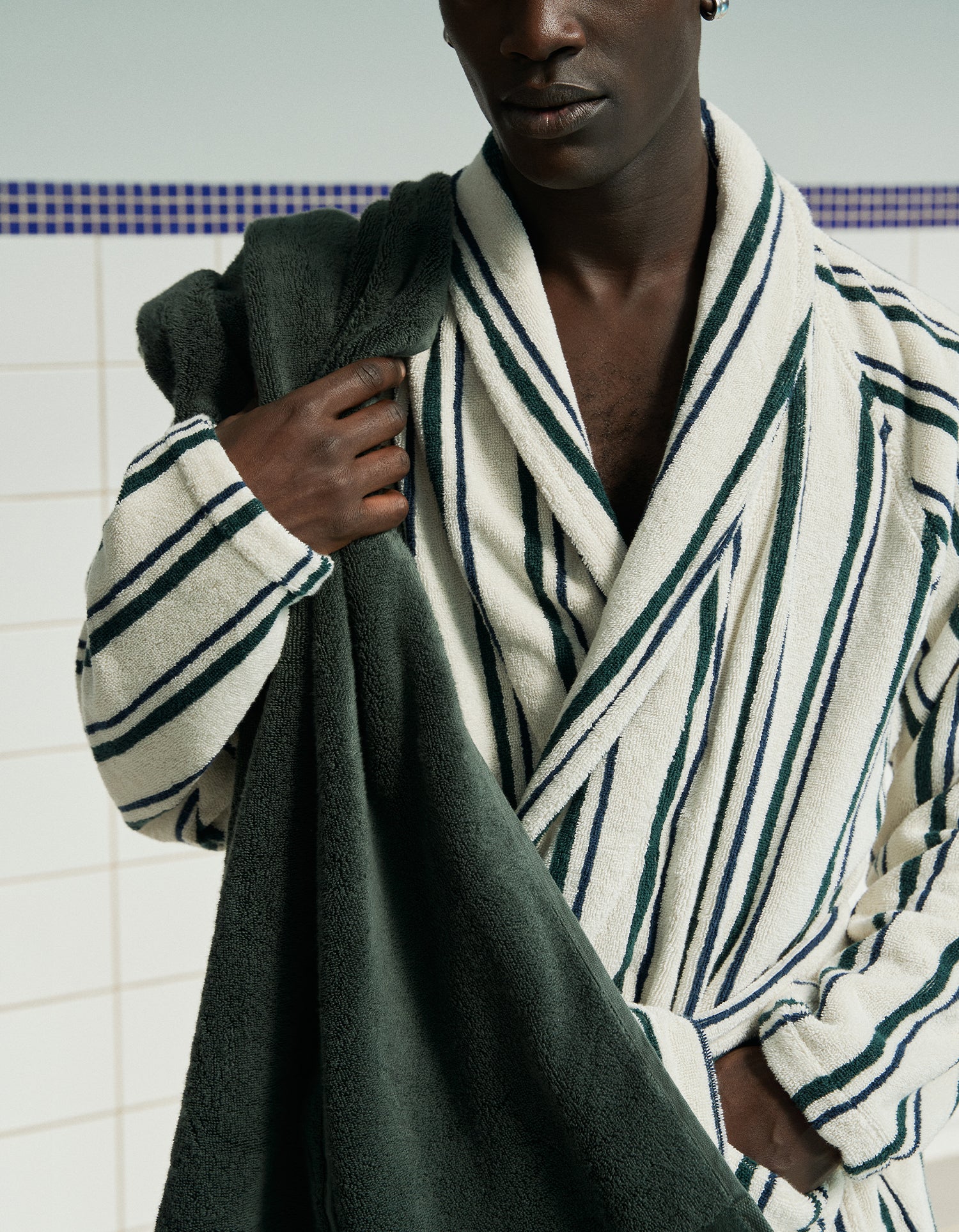 Serviette de bain moelleuse - Vert Forêt