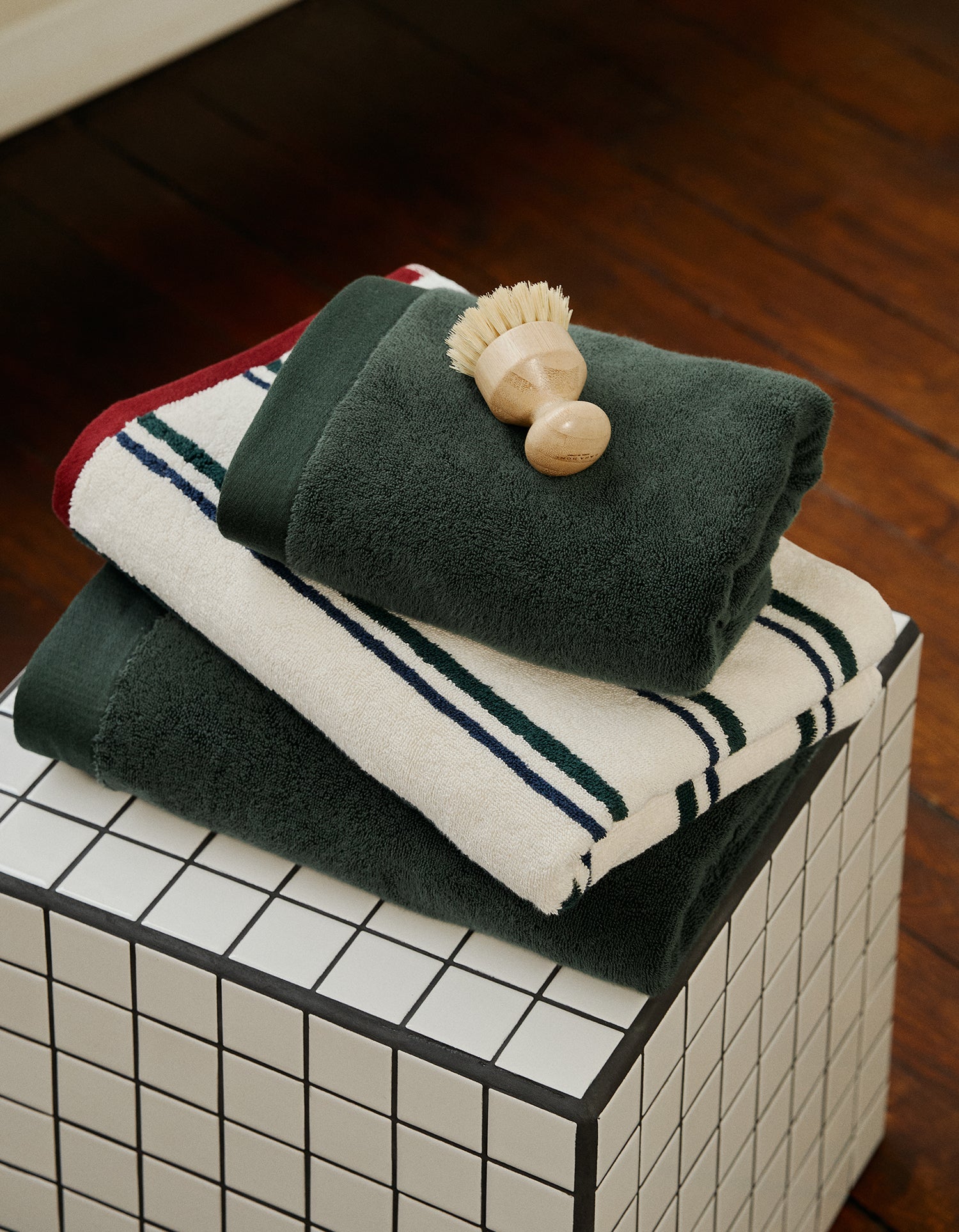 Serviette de bain moelleuse - Vert Forêt