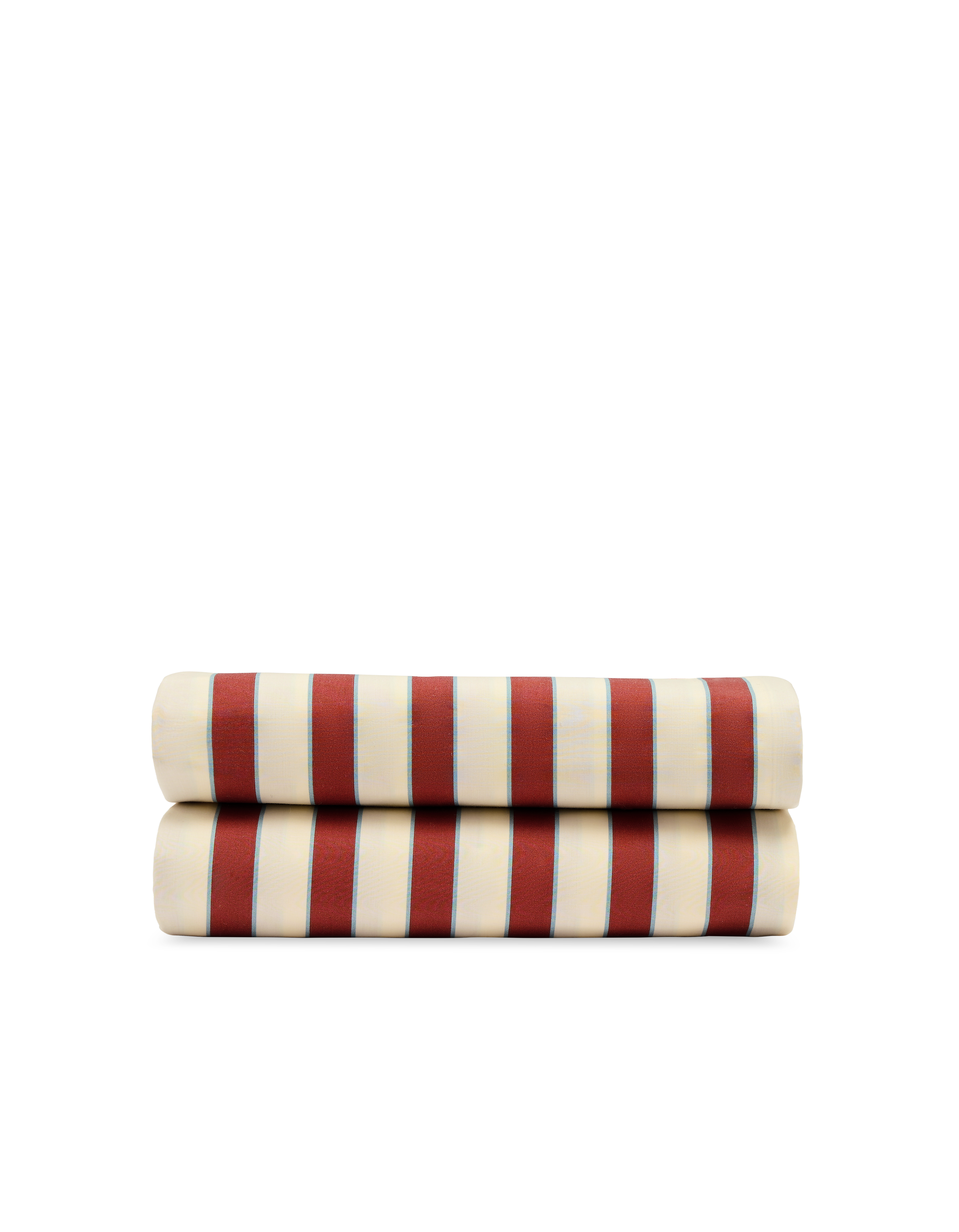 Drap plat Percale de coton 120 fils - Rayure Club Rouge