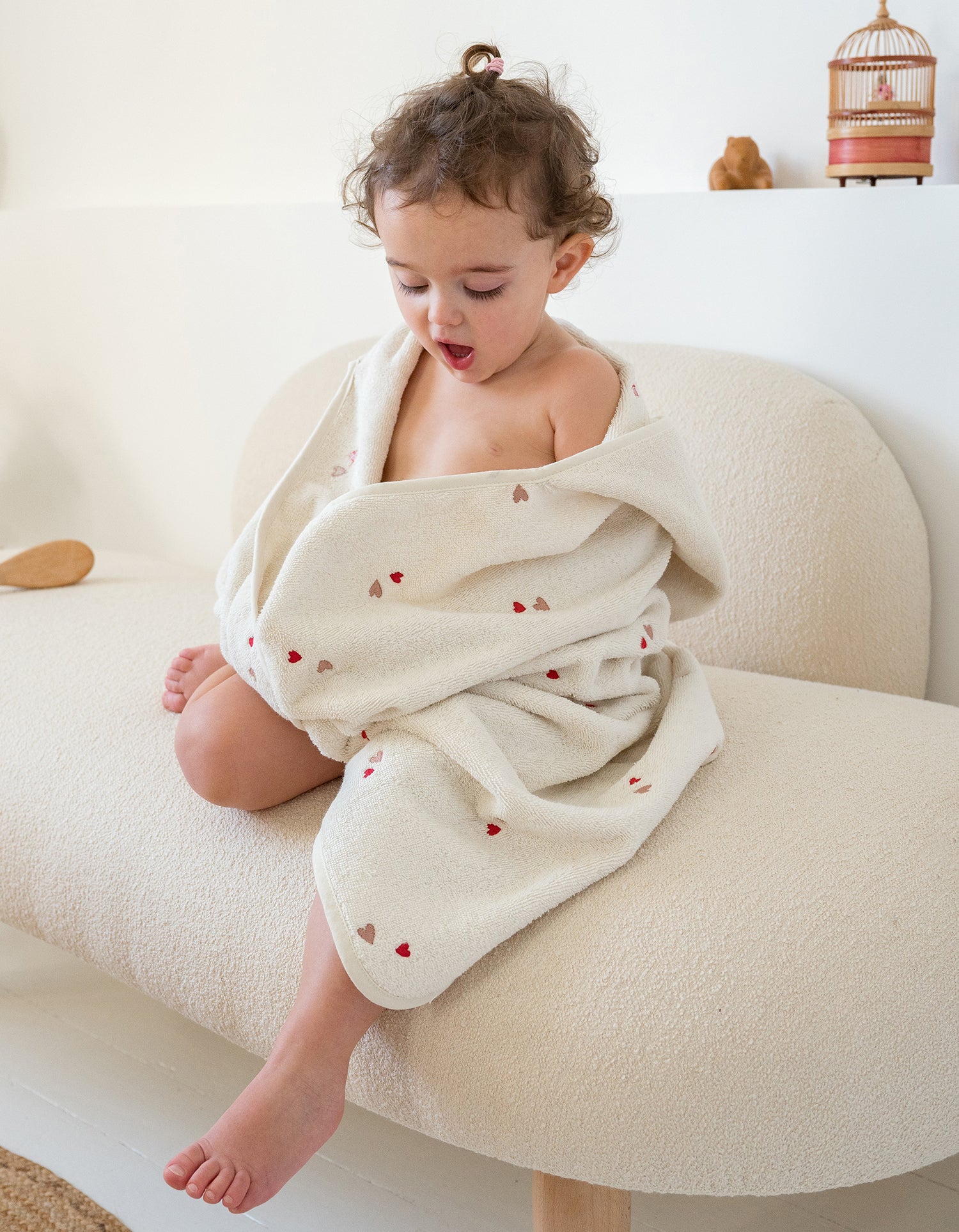Badecape Kind - Kleine Herzen