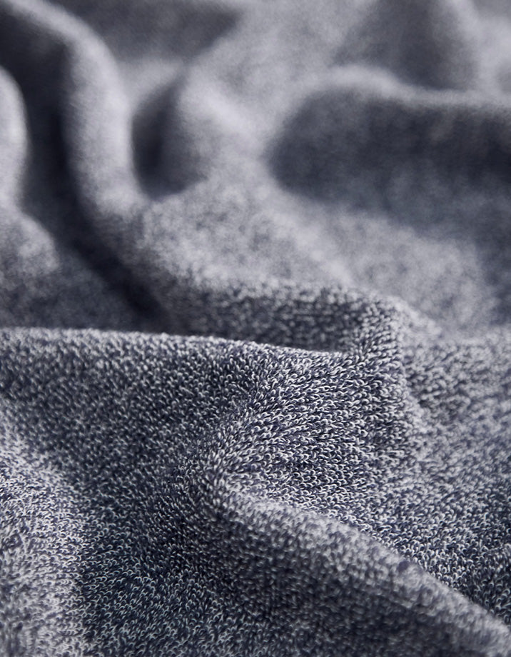 Serviette de bain coton recyclé - Chiné Bleu