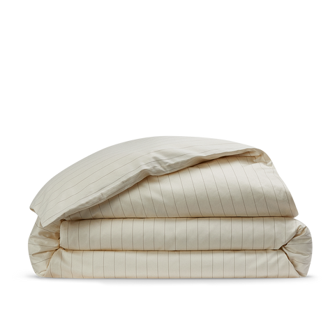 Housse de couette Satin de coton 200 fils - Rayé Bronze