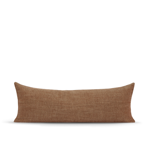La housse de coussin long Lin - Chevron Caramel