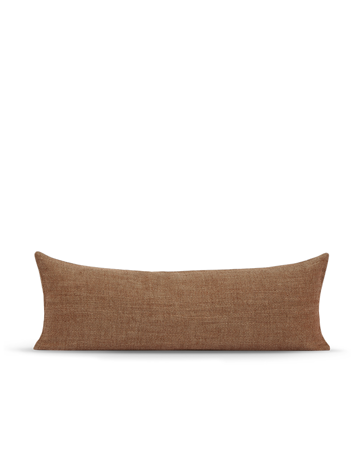 La housse de coussin long Lin - Chevron Caramel