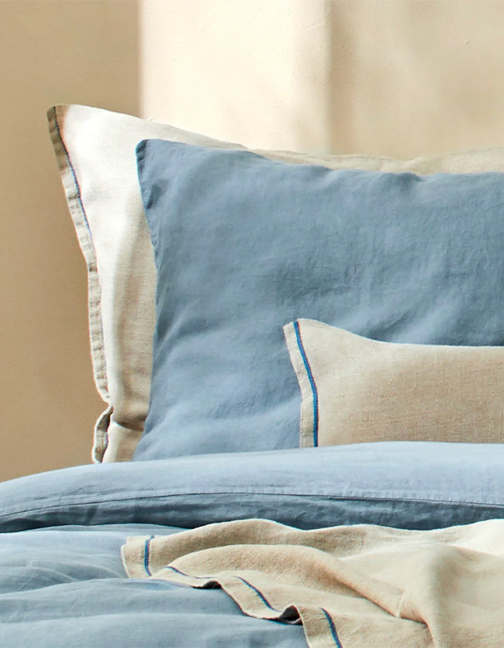 La housse de coussin long Lin - Le Naturel Bleu