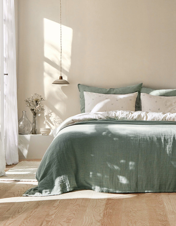 Copriletto in cotone - Verde Tenue