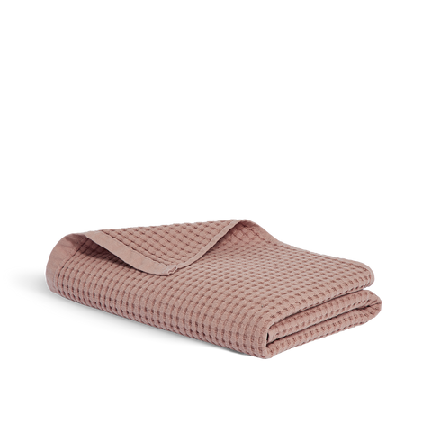 Serviette de bain Nid d'abeille - Vieux Rose