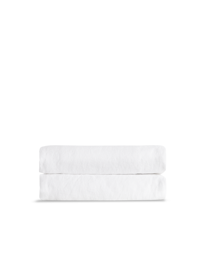Drap plat Lin lavé français - Juste Le Blanc