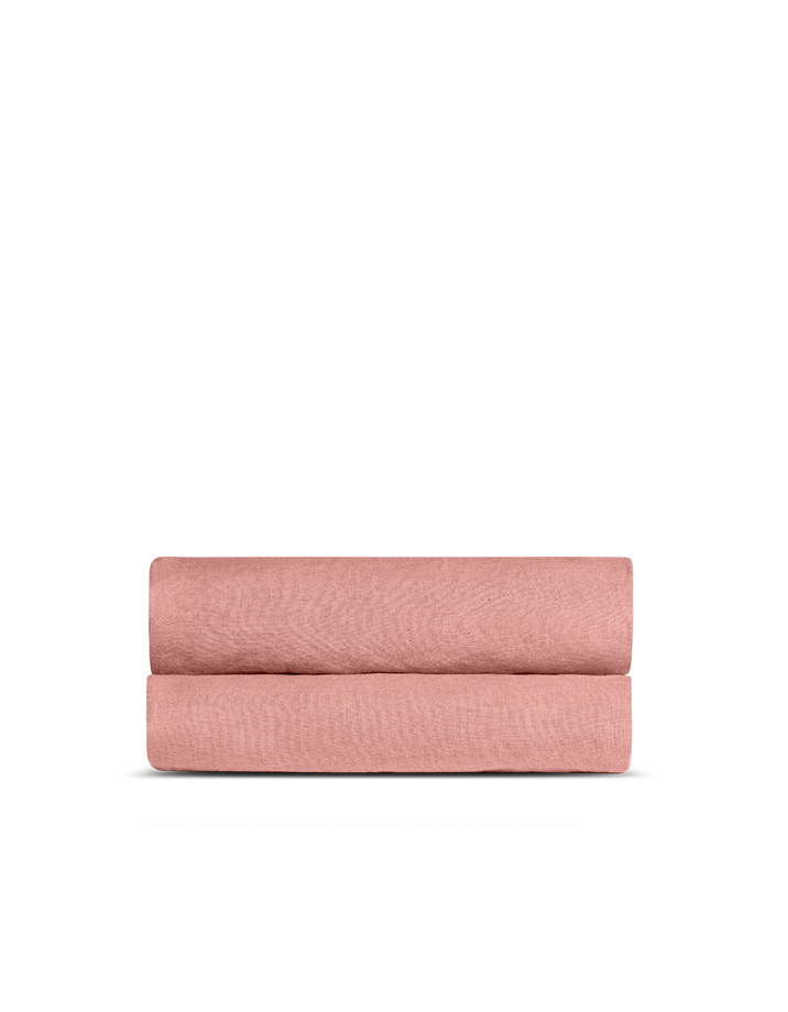 Drap plat Lin lavé français - Juste Le Vieux Rose