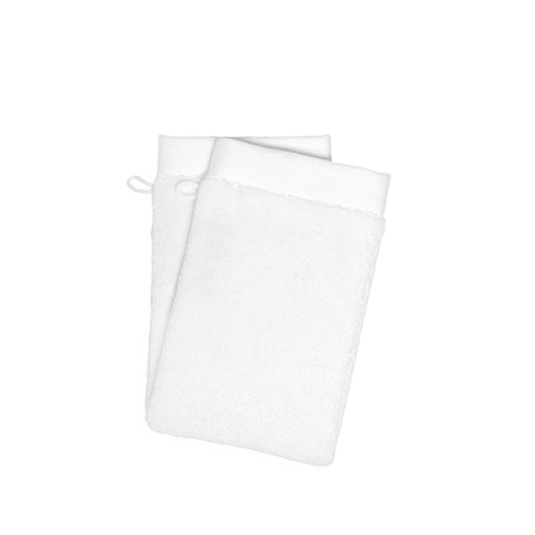Gants de toilette x2 - Juste Le Blanc